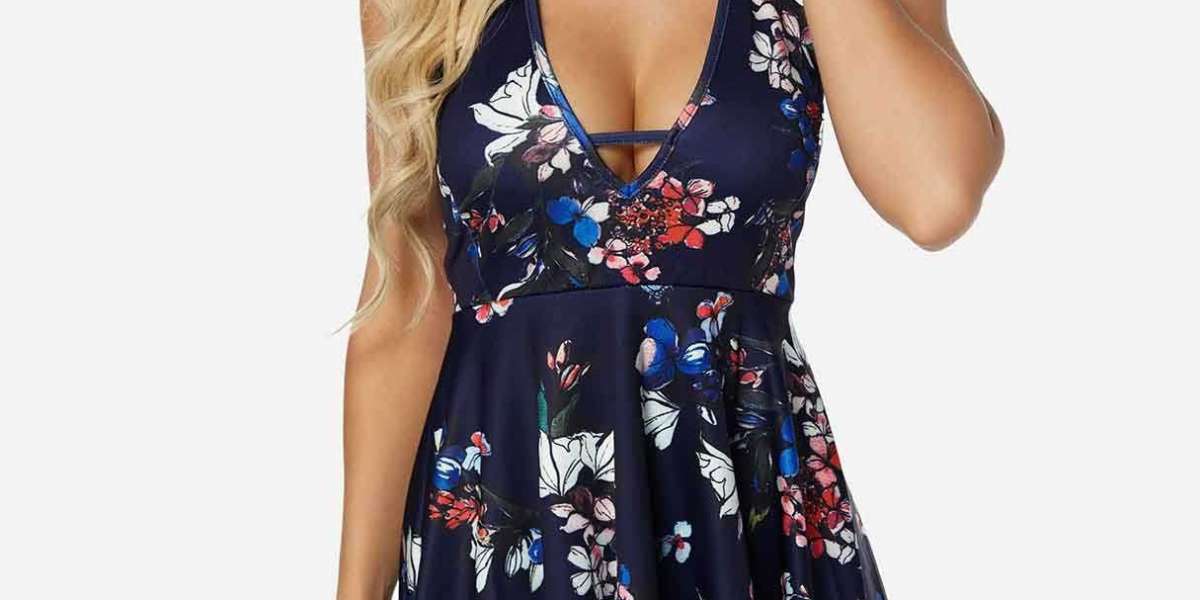 Round Neck Sleeveless Floral Print Backless Criss-Cross Two Piece Bikinis
