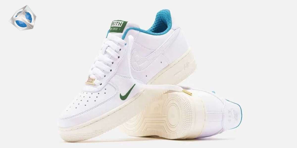 Latest 2021 Kith x Nike Air Force 1 Low White Blue Lagoon DC9555-100