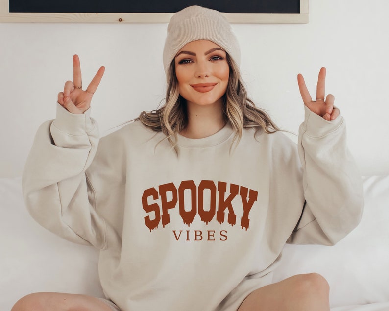 Spooky Vibes Sweatshirt, Halloween Shirt, Halloween Vintage Sweatshirt ,Halloween Retro Shirt, Funny Halloween Shirt, Spooky Vibes Shirt | StirTshirt