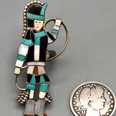 Figural Zuni Multi-Stone Inlay Ring Profile Picture