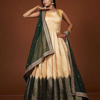 Banarasi Silk Gown with Intricate Zari Work. Profile Picture