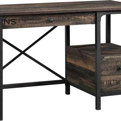 Rustic Modern Desk, L: 47.48″ X W: 23.47″ X H: 29.53″, Carbon Oak Finish Profile Picture