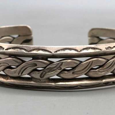 Older Handmade Coin Silver Marked Bracelet Profile Picture