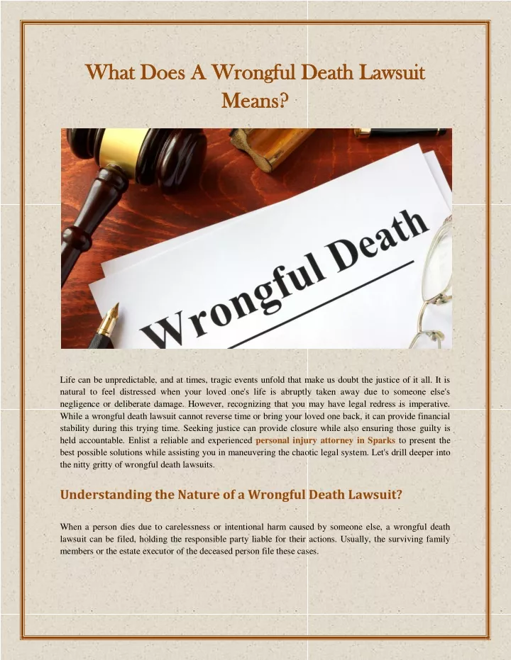 PPT - What Does a Wrongful Death Lawsuit Means PowerPoint Presentation - ID:12361197