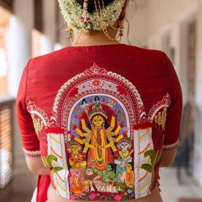 Ek chala Maa Durga embroidered maroon blouse Get Extra 10% Discount on All Prepaid Transaction Profile Picture